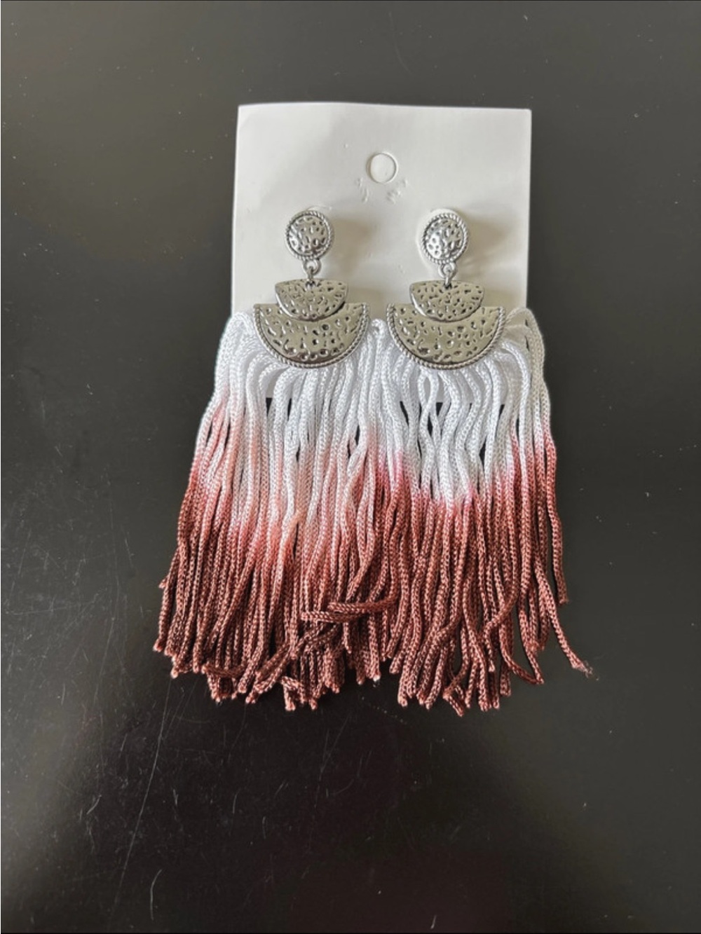 NWT boho western ombre fringe earrings